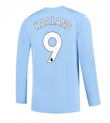 Manchester City Erling Haaland #9 Koszulka Podstawowych 2023-24 Długi Rękaw